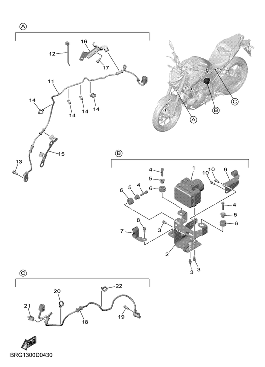 Yamaha 2WD-85970-01 Wheel Sensor Assy, Front — shown on the Electrical 3 parts diagram