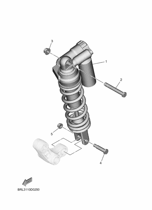 Yamaha 90102-12080 Bolt, With Hole — shown on the Rear Suspension parts diagram