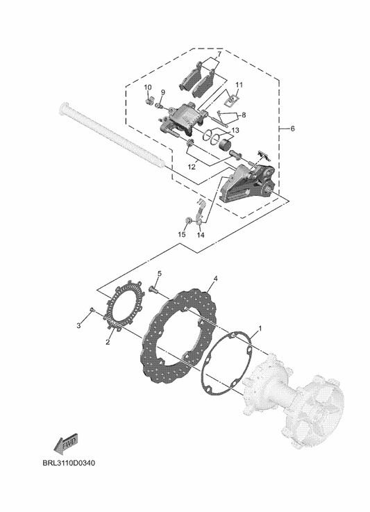 Yamaha BW3-2582W-01 Disk, Rear Brake 2 — shown on the Rear Brake Caliper parts diagram