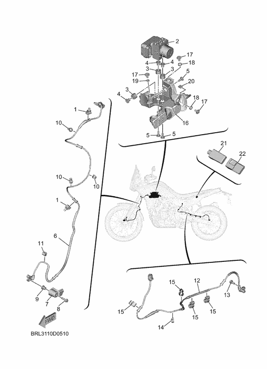 Yamaha BRL-H5930-08 Hydraulic Unit Assy — shown on the Electrical 3 parts diagram