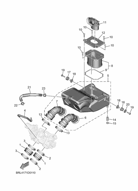 Yamaha BRL-14468-00 Plate,Element Fitting — shown on the Intake parts diagram