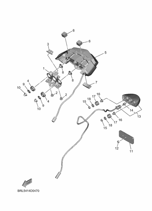 Yamaha 90520-15X03 Damper, Plate — shown on the Taillight parts diagram