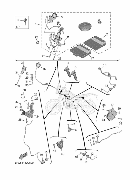 Yamaha D08-H5546-00 Band — shown on the Electrical 2 parts diagram