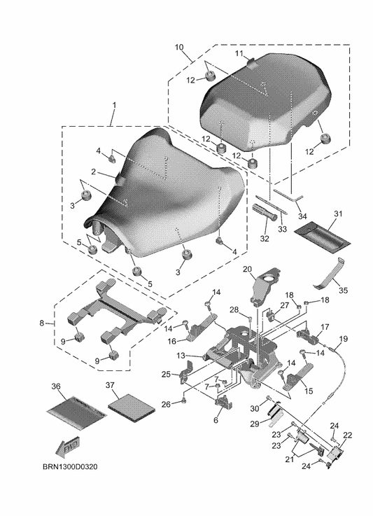 Yamaha B5U-28100-00 Tool Kit — shown on the Seat parts diagram
