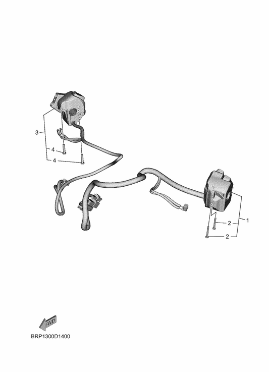 Yamaha 98907-04035 . Screw, Bind — shown on the Handle Switch & Lever parts diagram