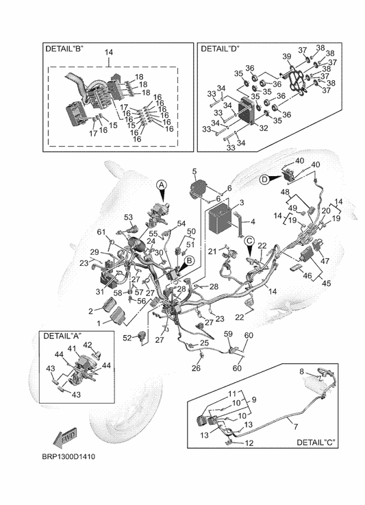 Yamaha BSS-H6260-41 Remote Control Unit Assy — shown on the Electrical 1 parts diagram
