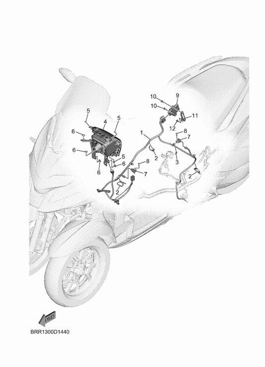 Yamaha BRR-H5990-00 Air Bag Module Comp. — shown on the Electrical 4 parts diagram