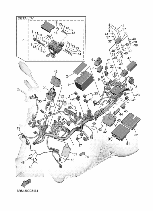 Yamaha BME-82118-00 Seal, Battery — shown on the Electrical 1 parts diagram