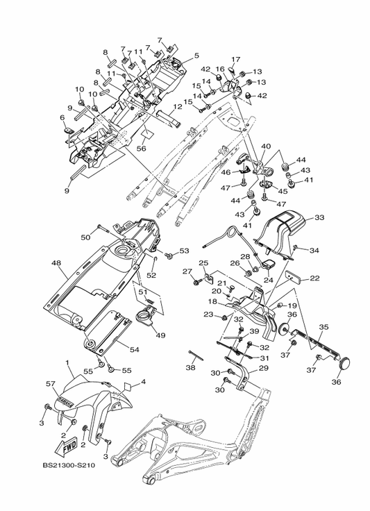 Yamaha 1RC-21511-00-PA Fender, Front — shown on the Fender parts diagram
