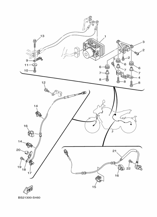 Yamaha BS2-85542-00 Bracket — shown on the Electrical 3 parts diagram