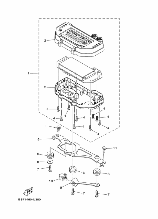 Yamaha BS7-H3519-00 Bracket, Meter — shown on the Meter parts diagram
