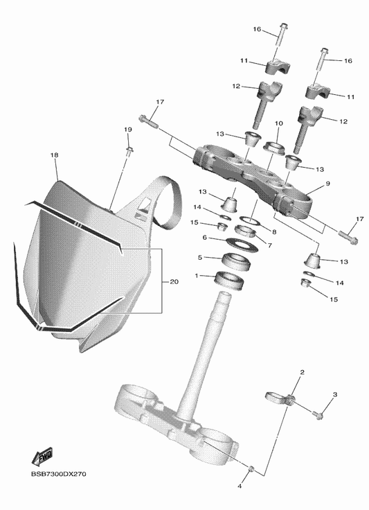 Yamaha 17D-23389-50 Guide, Cable — shown on the Steering parts diagram
