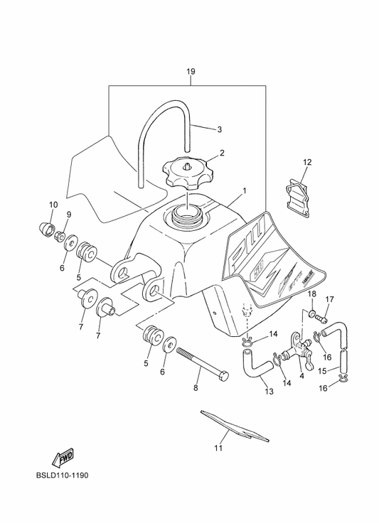 Yamaha BSL-24240-30 Graphic Set — shown on the Fuel Tank parts diagram