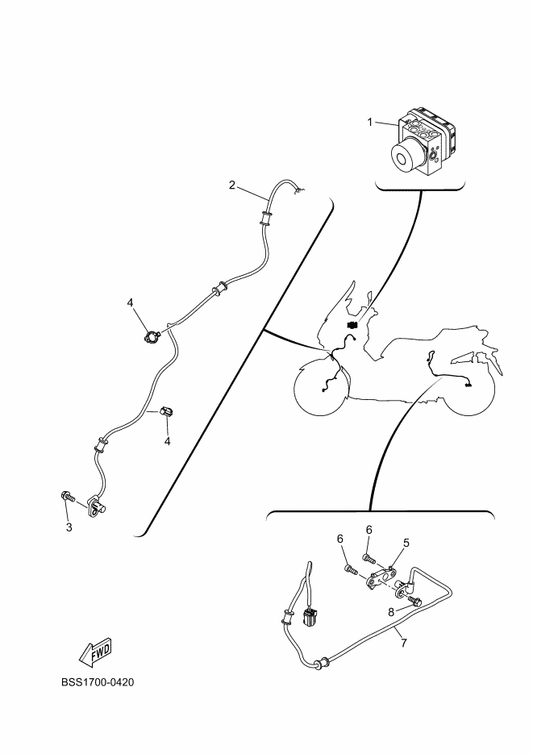 Yamaha BSS-H5930-08 Hydraulic Unit Assy — shown on the Electrical 3 parts diagram