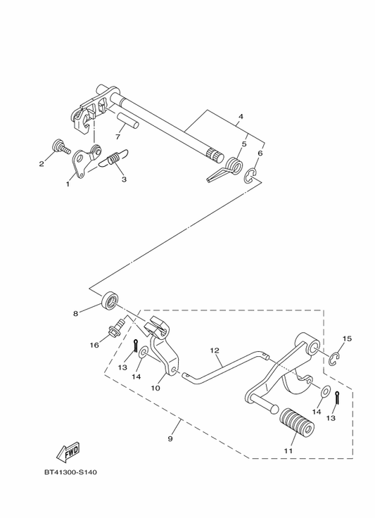 Yamaha 2SB-E8112-00 . Arm, Shift — shown on the Shift Shaft parts diagram