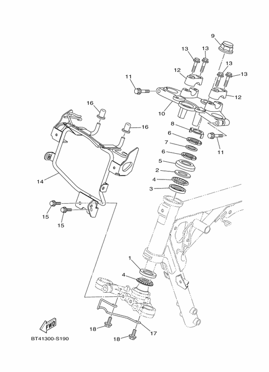 Yamaha 2SB-F317J-00 Damper 1 — shown on the Steering parts diagram
