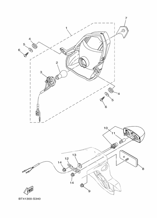 Yamaha 2SL-F1679-00 Holder, Harness — shown on the Taillight parts diagram