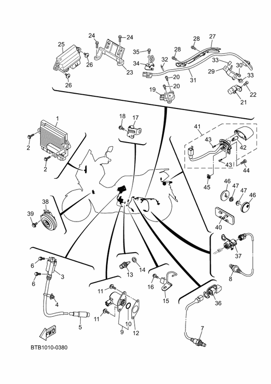 Yamaha BLS-H3755-00 Sensor, Speed — shown on the Electrical 2 parts diagram