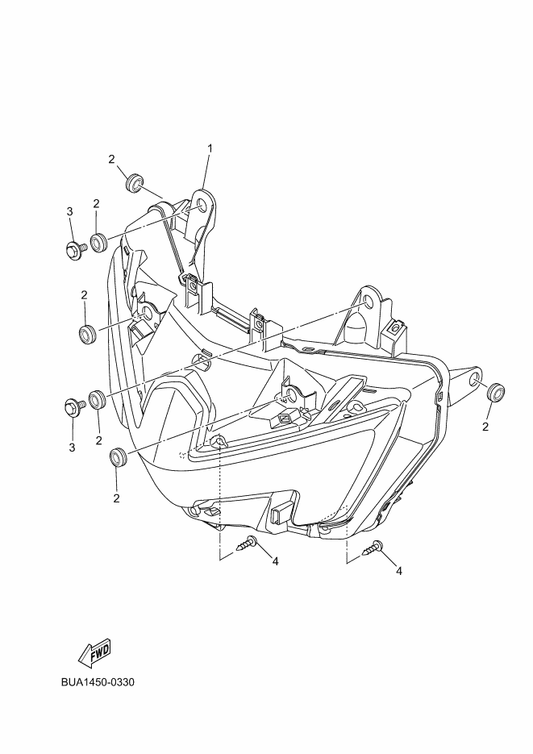Yamaha BLS-H4300-00 Headlight Assy — shown on the Headlight parts diagram