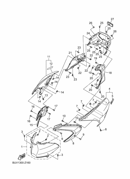 Yamaha B2U-XF172-20-P3 Cover, Side 2 — shown on the Side Cover parts diagram