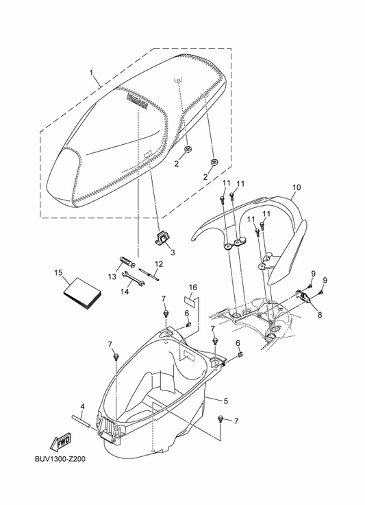 Yamaha BUV-F8199-E0 Manual,Owner'S — shown on the Seat parts diagram