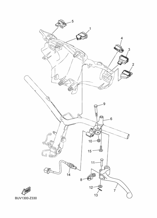 Yamaha B7J-H276A-00 Dimmer Switch Comp. — shown on the Handle Switch & Lever parts diagram