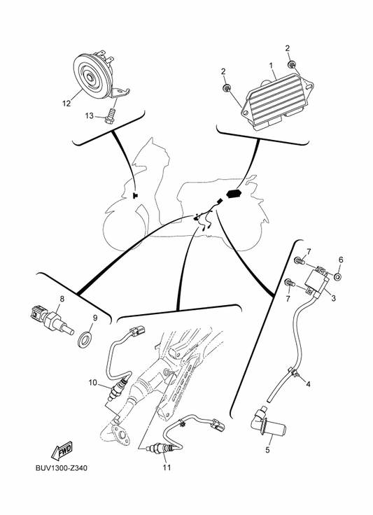 Yamaha B7J-H2310-10 Ignition Coil Assy — shown on the Electrical 1 parts diagram