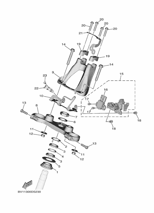 Yamaha BC3-26250-00 Throttle Lever Assy — shown on the Steering parts diagram