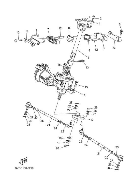 Yamaha BYX-23841-00 Joint, Universal 1 — shown on the Steering parts diagram