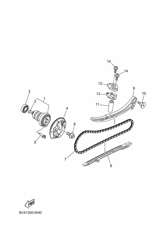 Yamaha BPB-E2280-00 Decompression Assy — shown on the Camshaft & Chain parts diagram