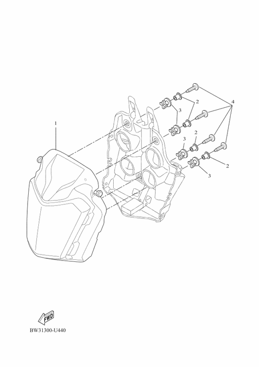 Yamaha BAG-H4300-00 Headlight Assy — shown on the Headlight parts diagram