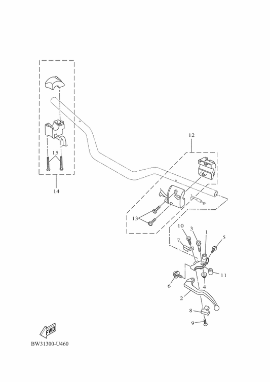 Yamaha BW3-83963-00 Switch, Handle 3 — shown on the Handle Switch & Lever parts diagram