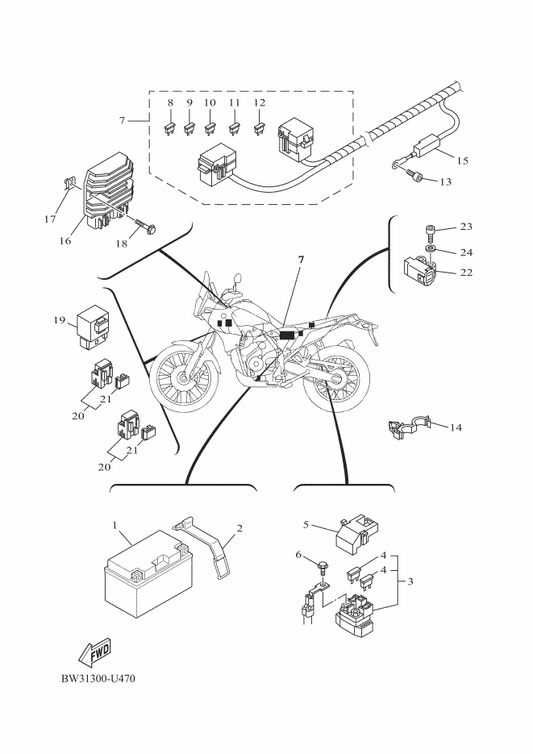 Yamaha BEH-H2590-01 Wire Harness Assy — shown on the Electrical 1 parts diagram