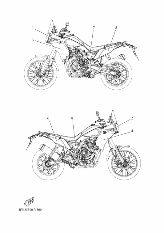 Yamaha BW3-F8391-50 Graphic 1 — shown on the Graphic & Emblem parts diagram