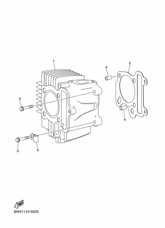 Yamaha BW4-E1311-10 Cylinder 1 — shown on the Cylinder parts diagram