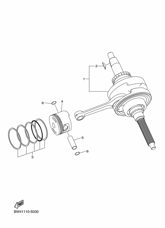 Yamaha BW4-E1620-10 Piston Ring Set — shown on the Crankshaft & Piston parts diagram