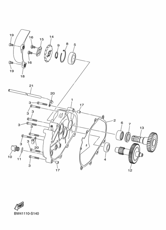 Yamaha BW4-E531A-00 Hose, Breather 1 — shown on the Transmission parts diagram