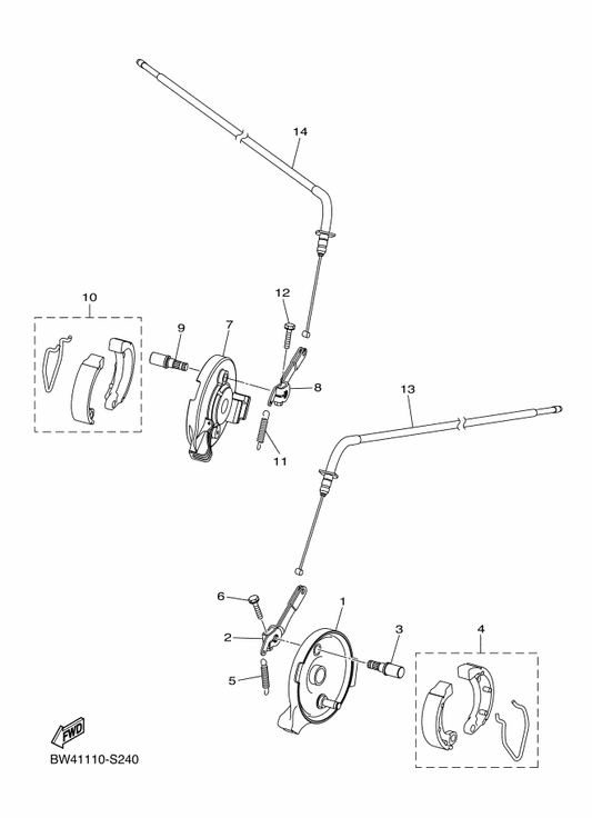 Yamaha BD3-F5155-20 Lever, Camshaft 1 — shown on the Front Brake parts diagram