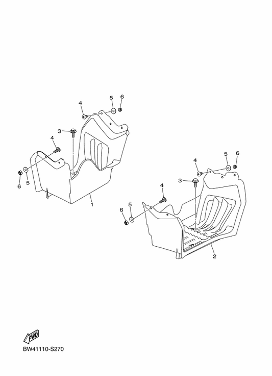 Yamaha BW4-F11C8-00 Screw 4 — shown on the Stand & Footrest parts diagram