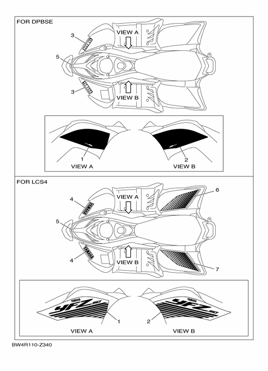 Yamaha BW4-F137N-30 Graphic 1 — shown on the Graphics parts diagram