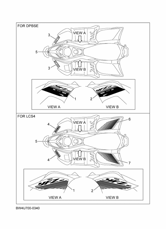 Yamaha BW4-F167B-30 Graphic Set 2 — shown on the Graphics parts diagram