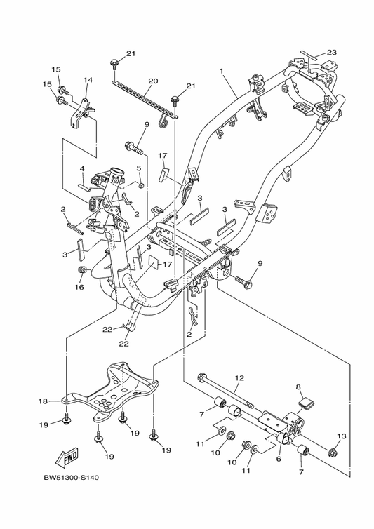 Yamaha 2TD-F134Y-10 Stay, Horn — shown on the Frame parts diagram