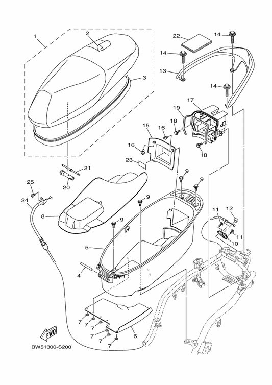 Yamaha BW5-F8199-S0 Manual,Owner'S — shown on the Seat parts diagram