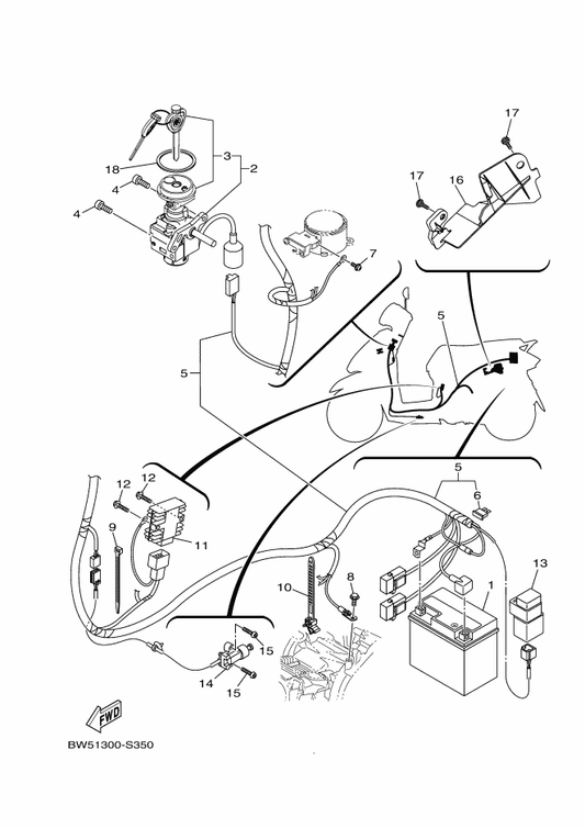 Yamaha 2TD-H2552-00 Cap, Switch — shown on the Electrical 1 parts diagram