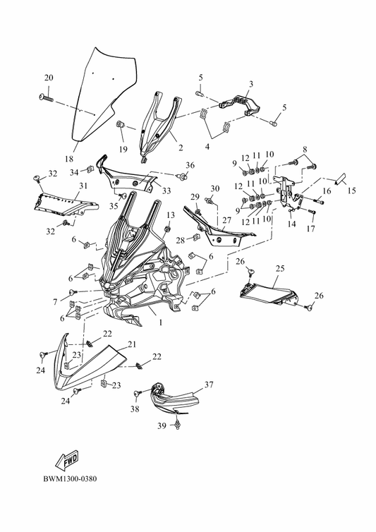 Yamaha 90387-062W4 Collar — shown on the Cowling 1 parts diagram