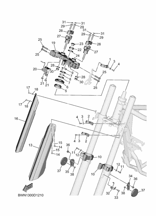 Yamaha 90338-06004 Plug — shown on the Steering parts diagram