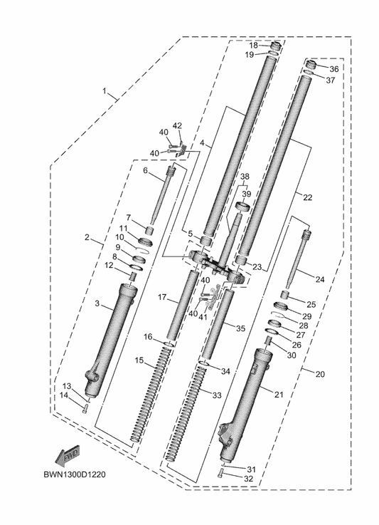 Yamaha 45P-F3146-00 . . Washer, Oil Seal — shown on the Front Fork parts diagram