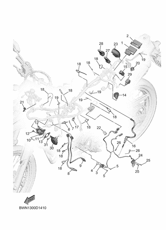 Yamaha BCL-H5546-00 Band — shown on the Electrical 2 parts diagram