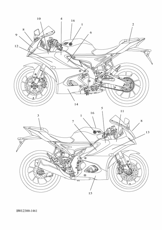 Yamaha BWU-F17F2-00 Graphic, 2 — shown on the Graphic & Emblem parts diagram