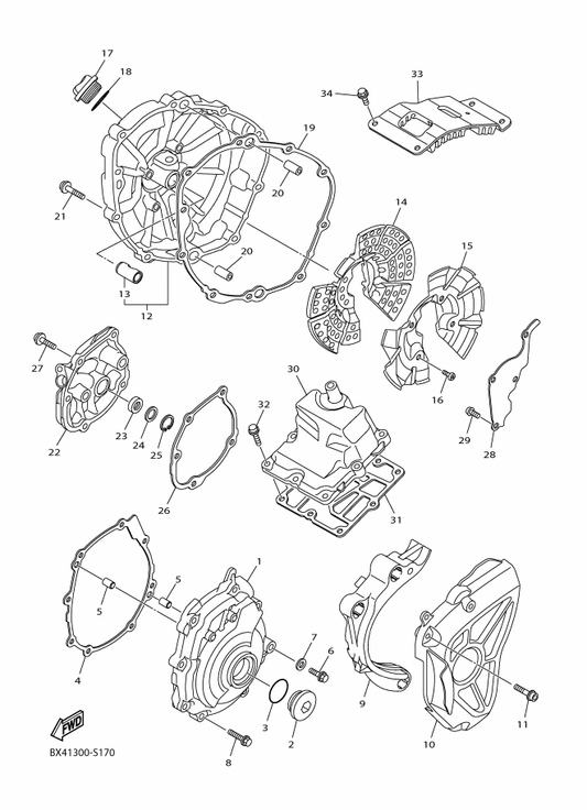 Yamaha 2CR-15377-10 Guide, Inlet — shown on the Crankcase Cover 1 parts diagram